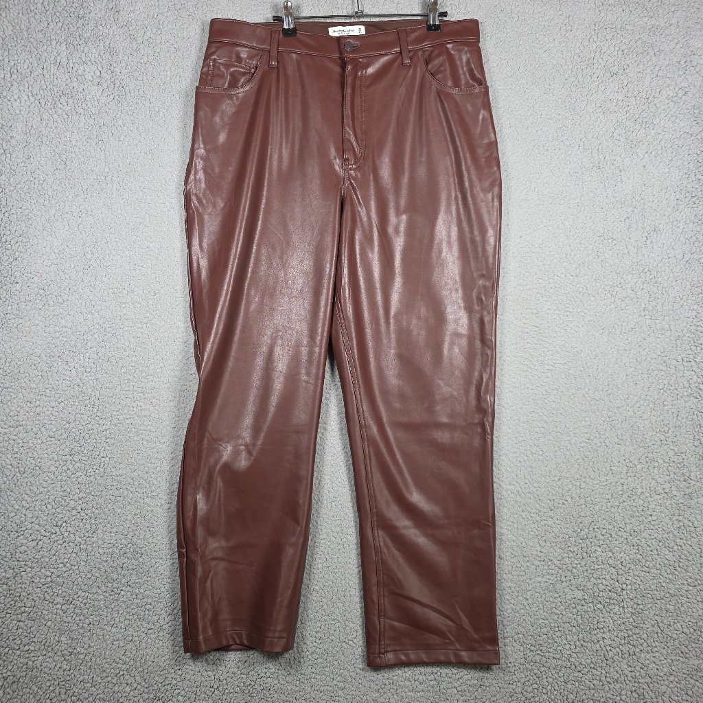 Abercrombie & Fitch Pants 33/16s Faux Leather The 90s Straight Ultra High Rise